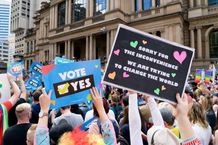 Crowds rallying for social justice