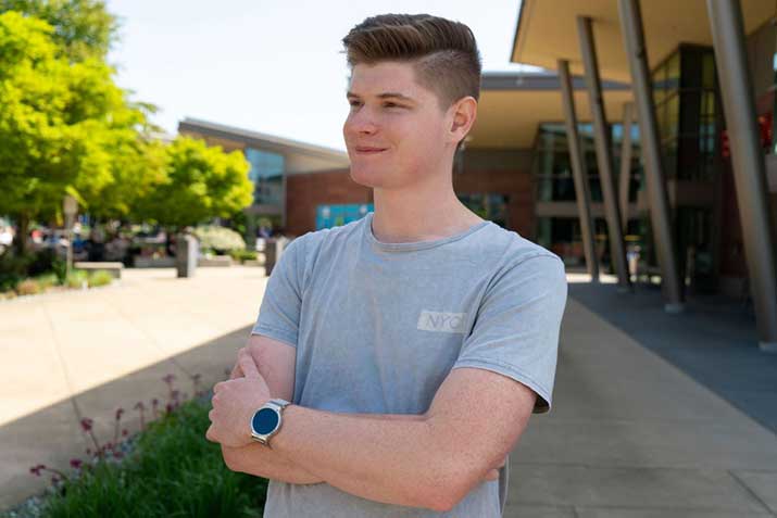 information-technology-student-benjamin-kaiser-outside-building