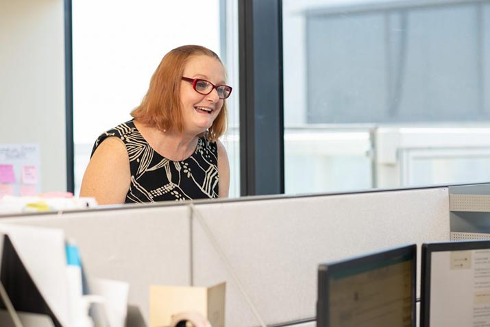 health-industry-management-student-kerrie-hurrell-in-the-office