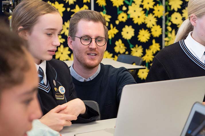 education student brendan coutts teaching students