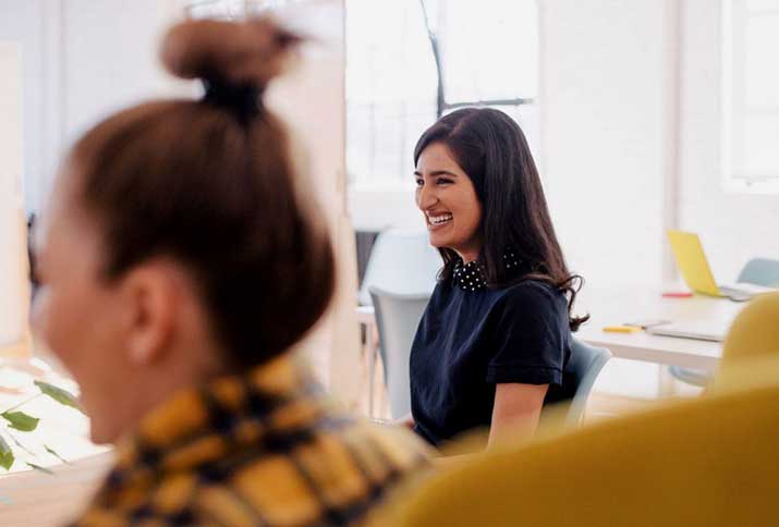 females happy in meeting