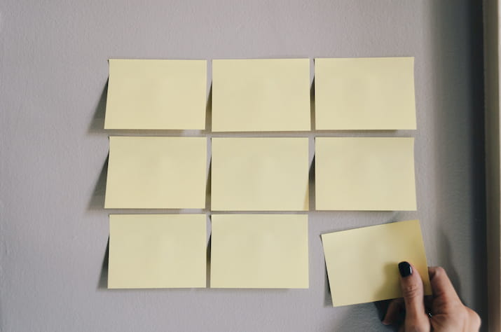 Empty yellow post it notes