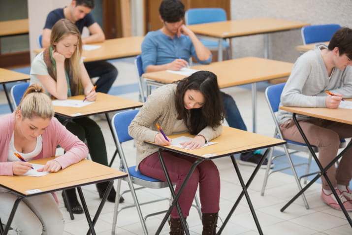 Students sitting for their exams