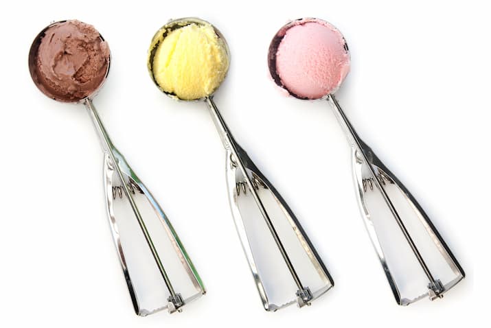 Three scoops of icecream