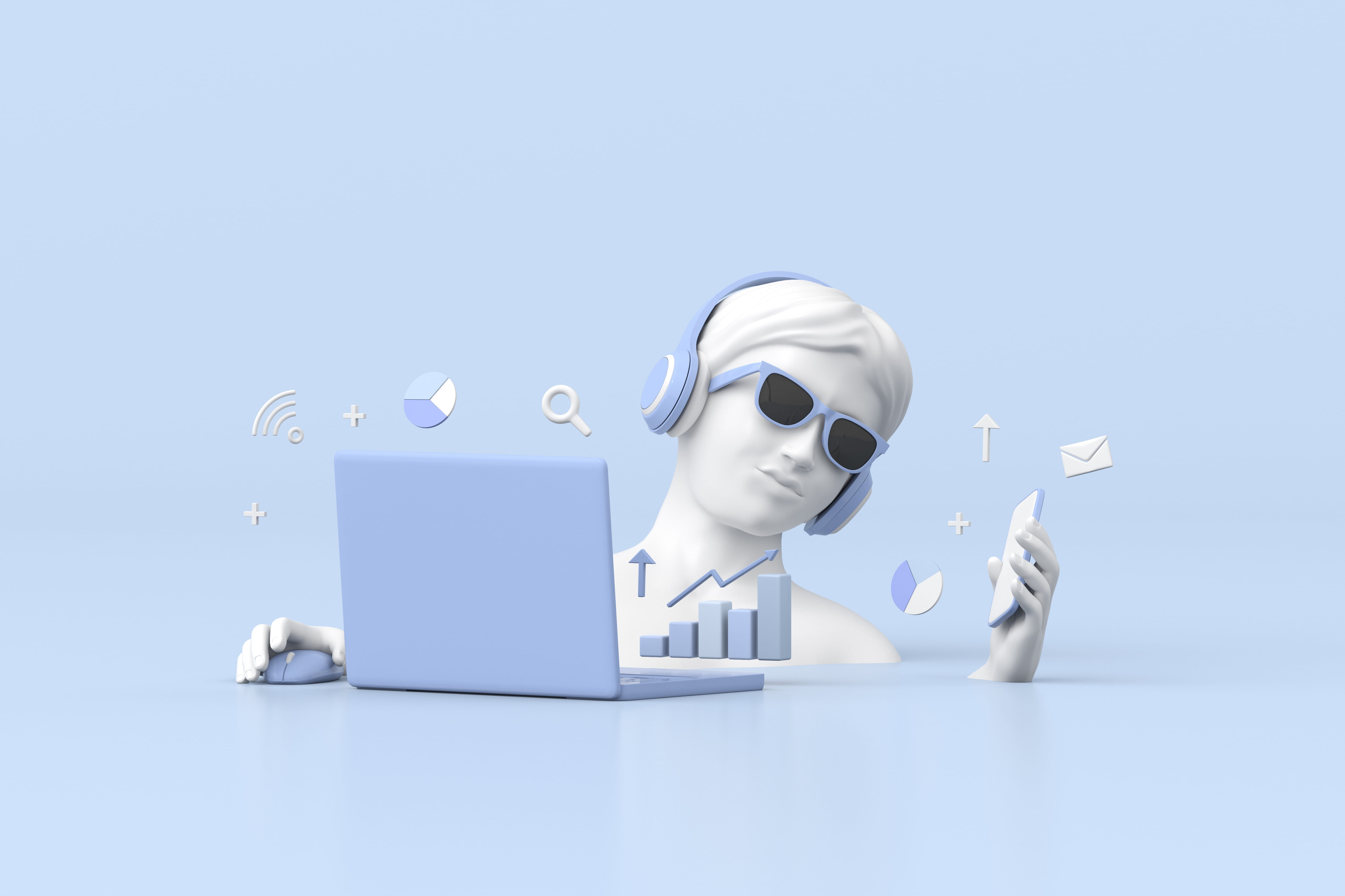 Animated man with sunglasses