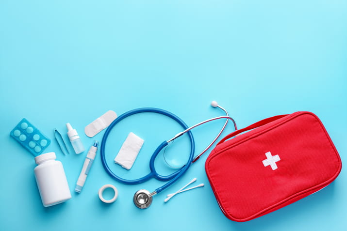 The contents of a first aid kit