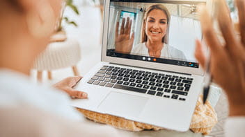 Video chat between a student and their support staff